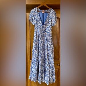Banjanan Blue and White Floral Maxi Dress
